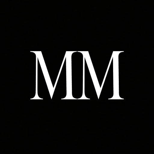 Black-and-white monogram logo with the initials “MM” in a serif typeface.